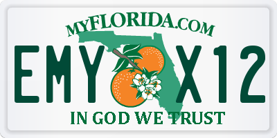 FL license plate EMYX12