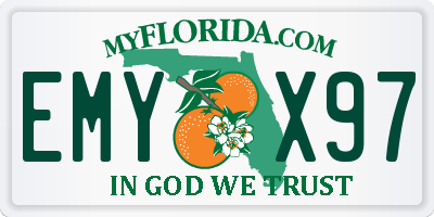 FL license plate EMYX97