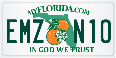 FL license plate EMZN10