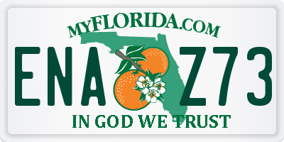 FL license plate ENAZ73