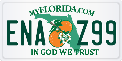 FL license plate ENAZ99