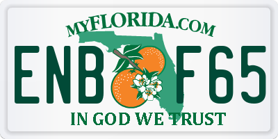 FL license plate ENBF65