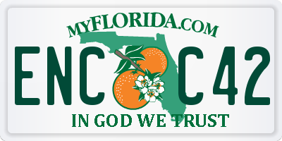 FL license plate ENCC42