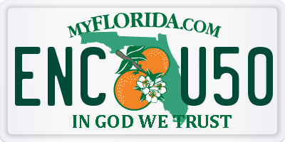 FL license plate ENCU50