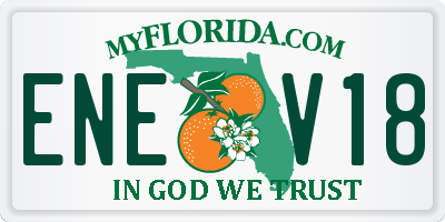 FL license plate ENEV18