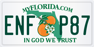 FL license plate ENFP87