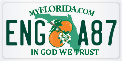 FL license plate ENGA87
