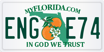 FL license plate ENGE74