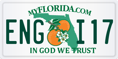 FL license plate ENGI17