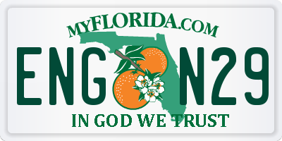 FL license plate ENGN29