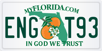FL license plate ENGT93