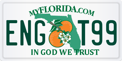 FL license plate ENGT99