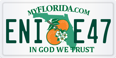 FL license plate ENIE47
