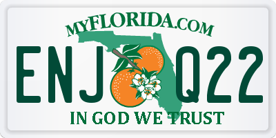 FL license plate ENJQ22