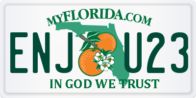 FL license plate ENJU23