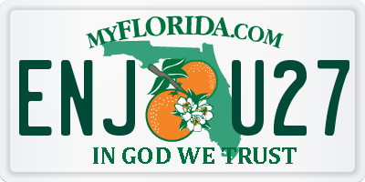 FL license plate ENJU27