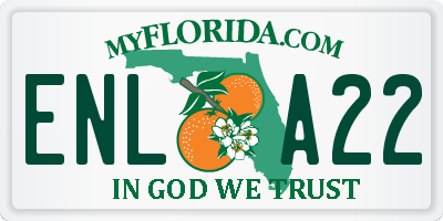 FL license plate ENLA22
