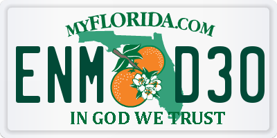 FL license plate ENMD30