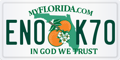 FL license plate ENOK70