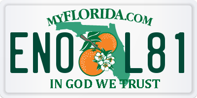 FL license plate ENOL81