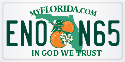 FL license plate ENON65