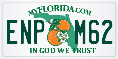 FL license plate ENPM62