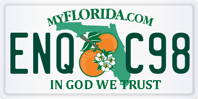 FL license plate ENQC98