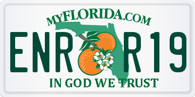 FL license plate ENRR19