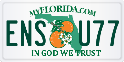 FL license plate ENSU77