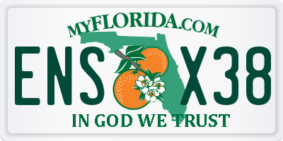 FL license plate ENSX38