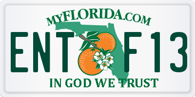 FL license plate ENTF13