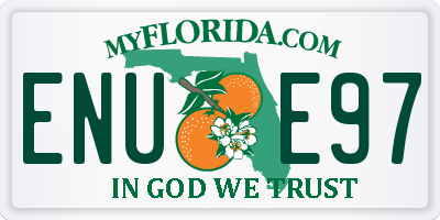 FL license plate ENUE97
