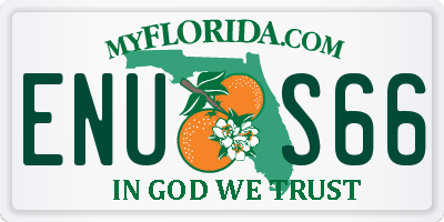 FL license plate ENUS66