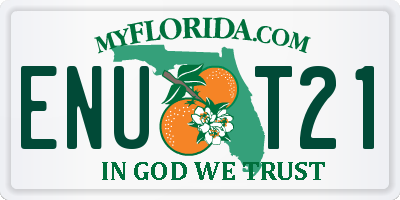 FL license plate ENUT21