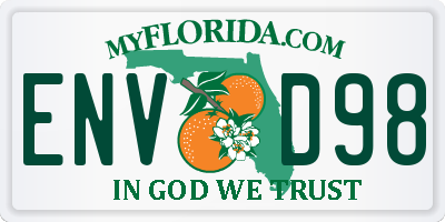 FL license plate ENVD98