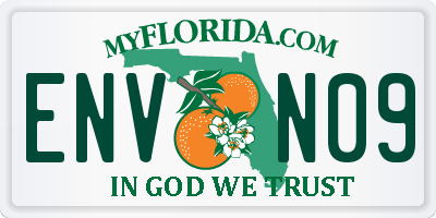FL license plate ENVN09