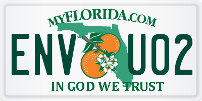 FL license plate ENVU02