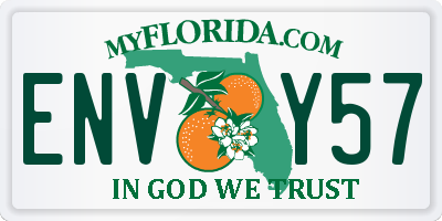 FL license plate ENVY57