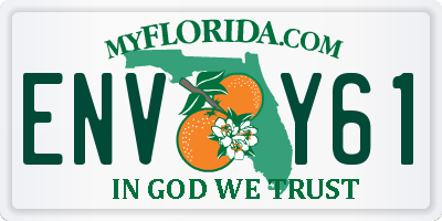 FL license plate ENVY61