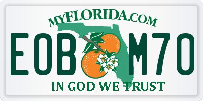 FL license plate EOBM70