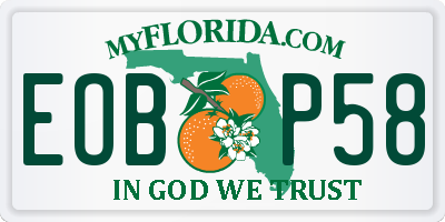 FL license plate EOBP58