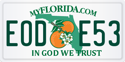 FL license plate EODE53