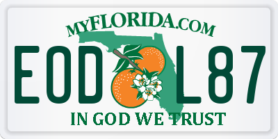 FL license plate EODL87