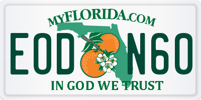 FL license plate EODN60