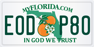 FL license plate EODP80