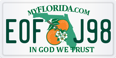 FL license plate EOFJ98