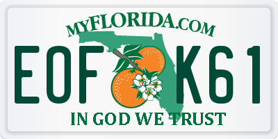 FL license plate EOFK61