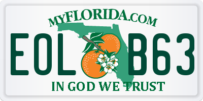 FL license plate EOLB63