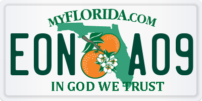 FL license plate EONA09