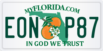 FL license plate EONP87